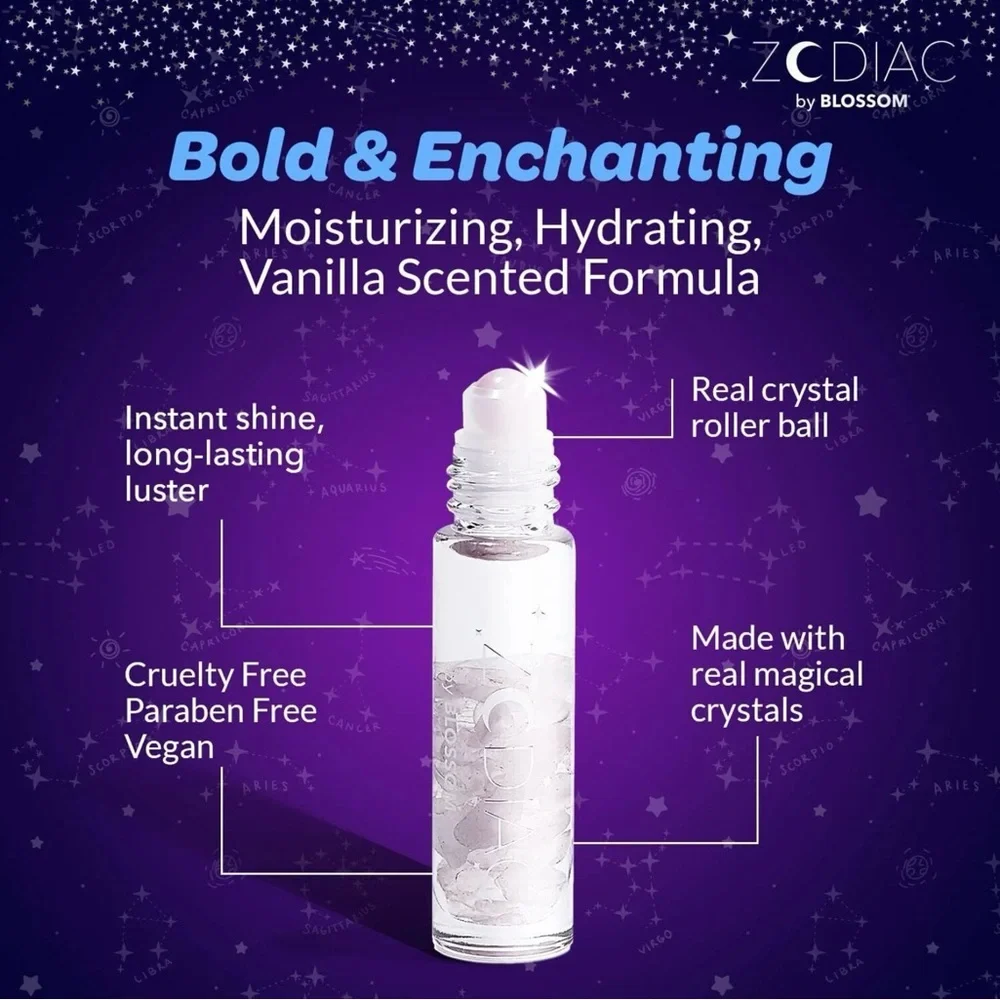Aquarius Vanilla Roll-On Lip Gloss - Clear Shine (2-Pack)